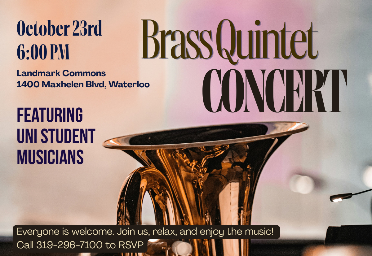 pastel atmospheric with tuba volute featuring brass quintet of UNI students