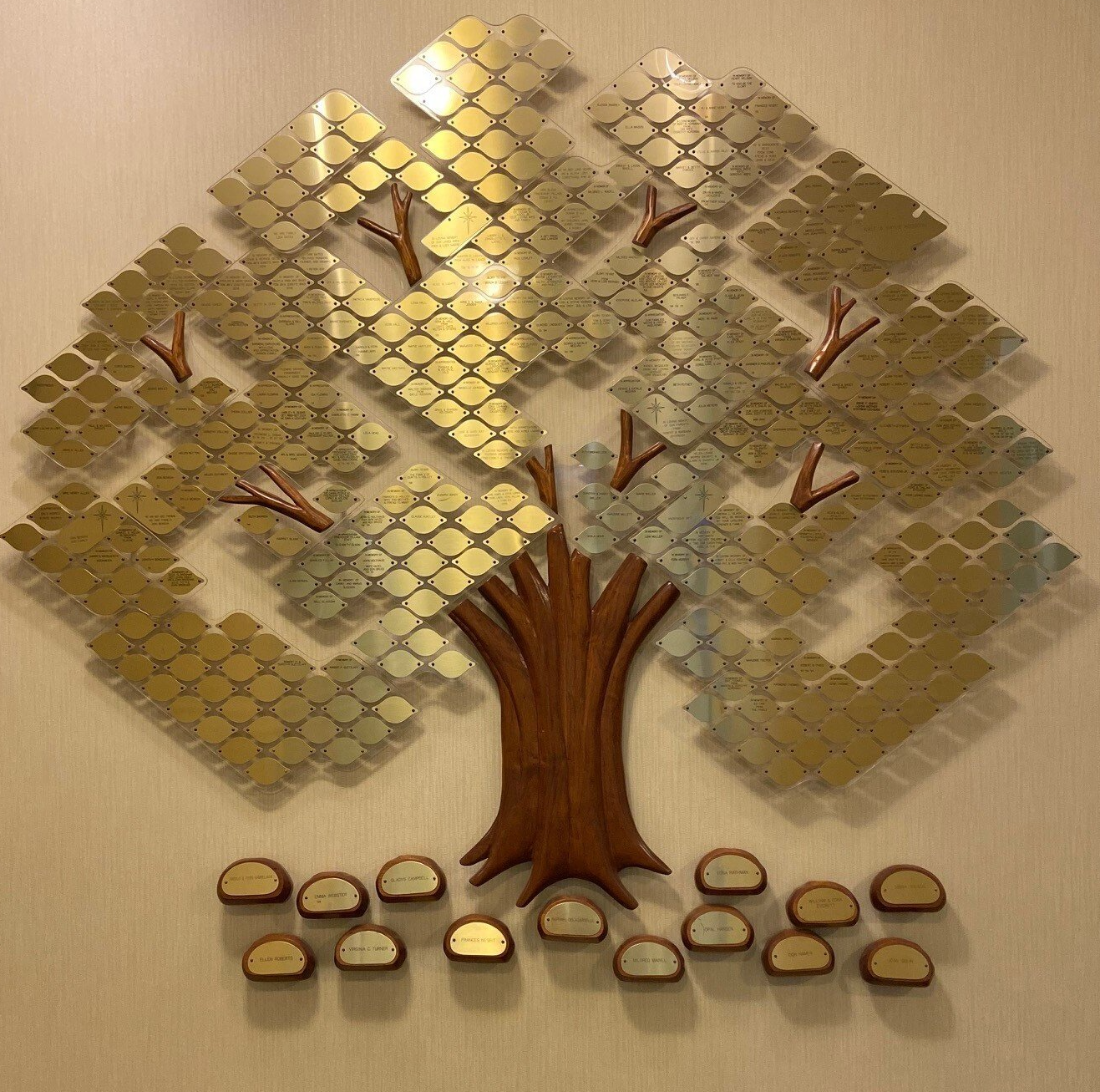 donation tree labeled with names of donators donation tree