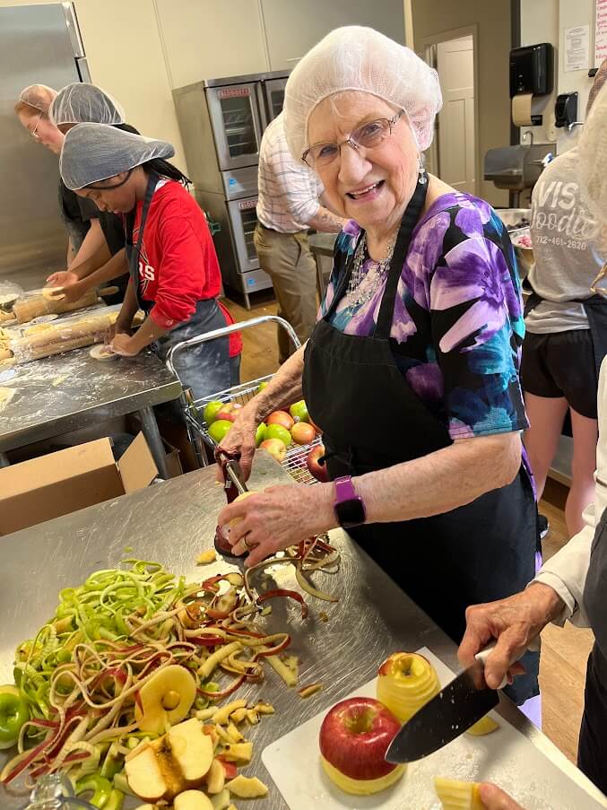 resident volunteering at local business, Try Pie