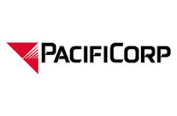 PacifiCorp logo with red triangular mark and black text on white background