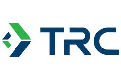 TRC logo with blue and green geometric icon on white background