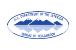 U.S. Department of the Interior Bureau of Reclamation blue oval logo with mountains and water rays