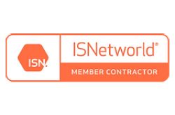 ISNetworld Member Contractor logo in orange and white