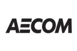 AECOM logo in black on a white background