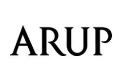 ARUP logo in black serif letters on a white background