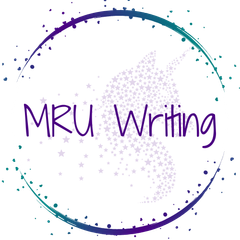 A purple and teal semi-transparent circle on the outside, with a unicorn made of stars on the inside. In front of the unicorn are the words 