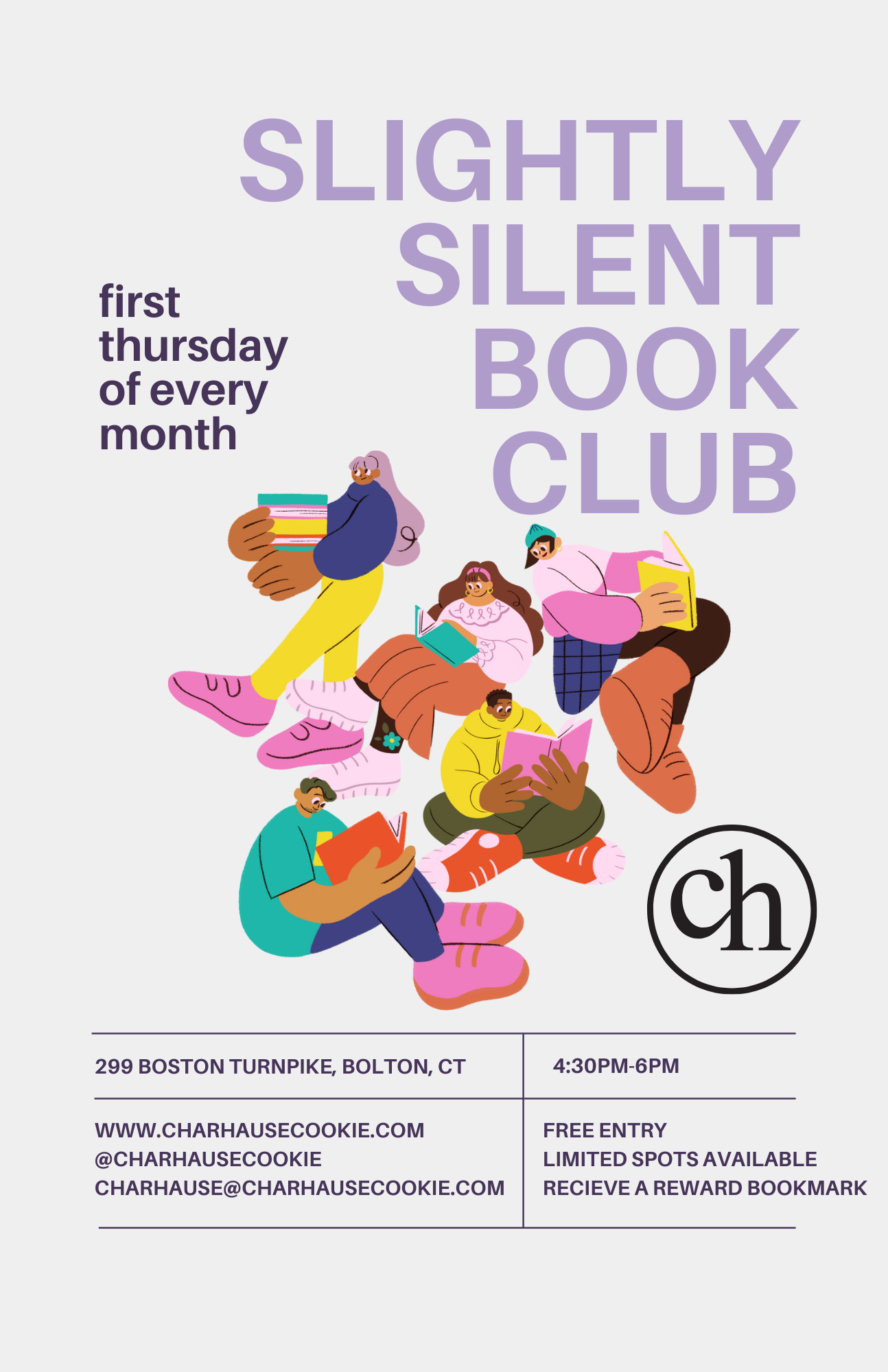 Slightly Silent Book Club Flyer