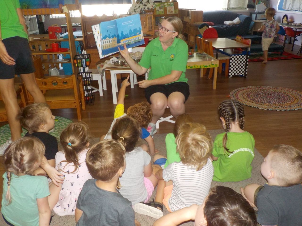 Teacher and Kids — Holmesville, NSW — Holmesville Playhouse Preschool