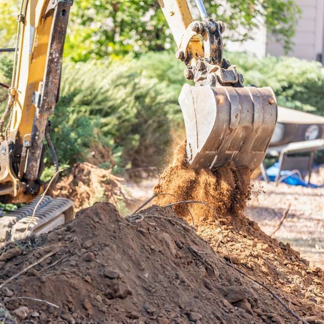 Excavator in Construction Site