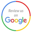 A google logo that says `` review us on google ''