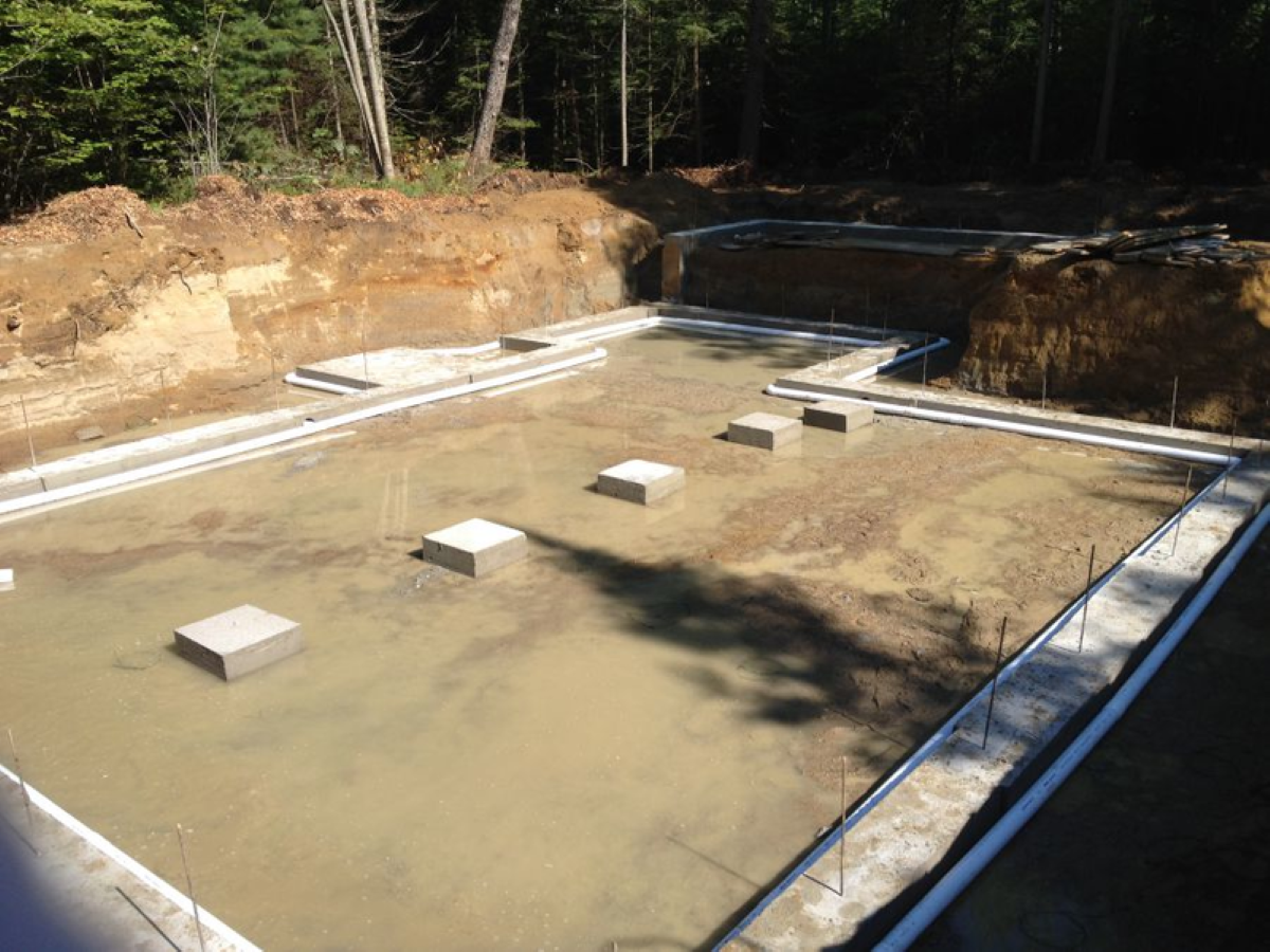 Setting foundation in Gorham Maine by A.R. Cail