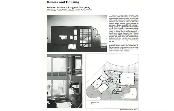 A black and white photo of a house and a floor plan