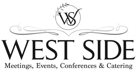 The logo for West Side: Highlighting meetings, events, conferences and catering.