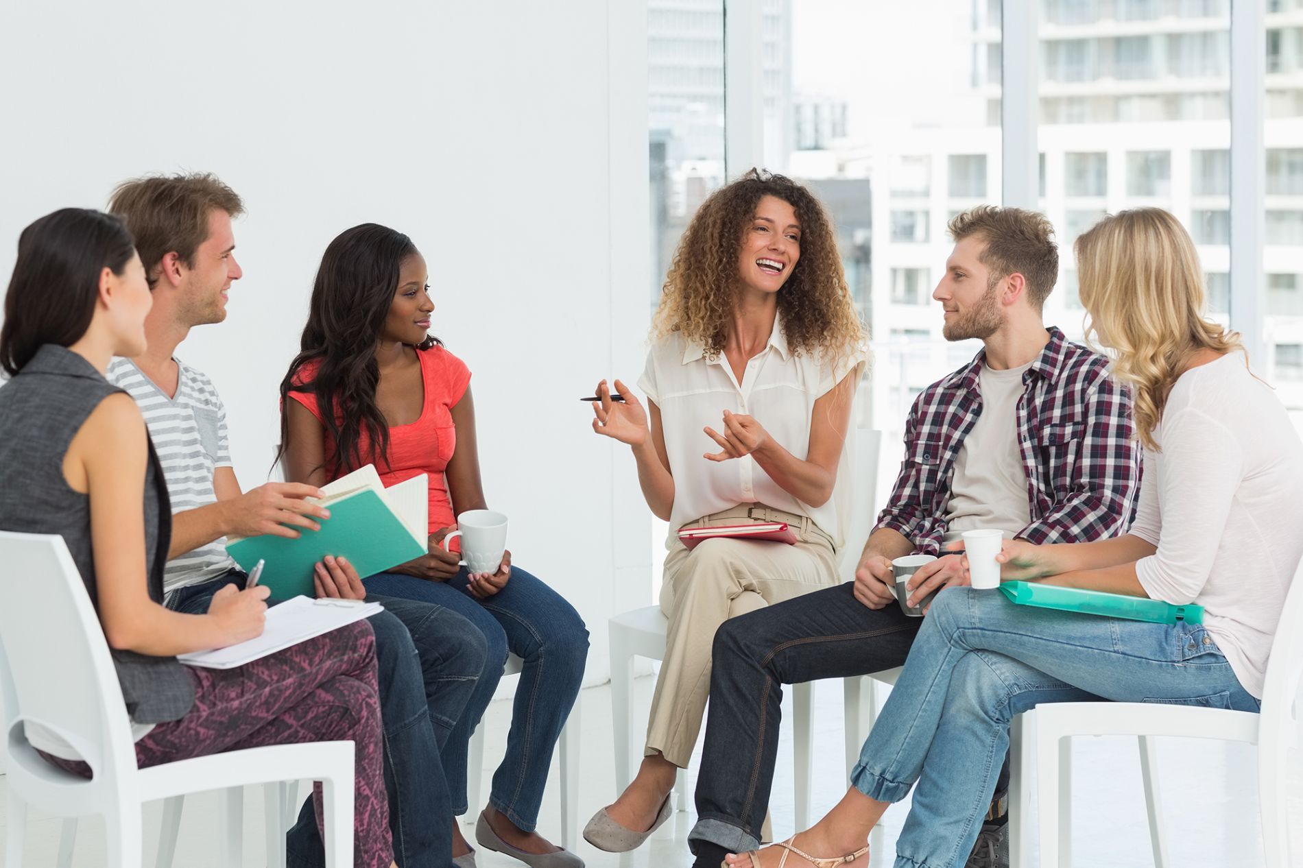 seduta di gruppo di psicoterapia