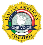 Logo for Italian American One Voice Coalition with yellow, blue, and green circular design