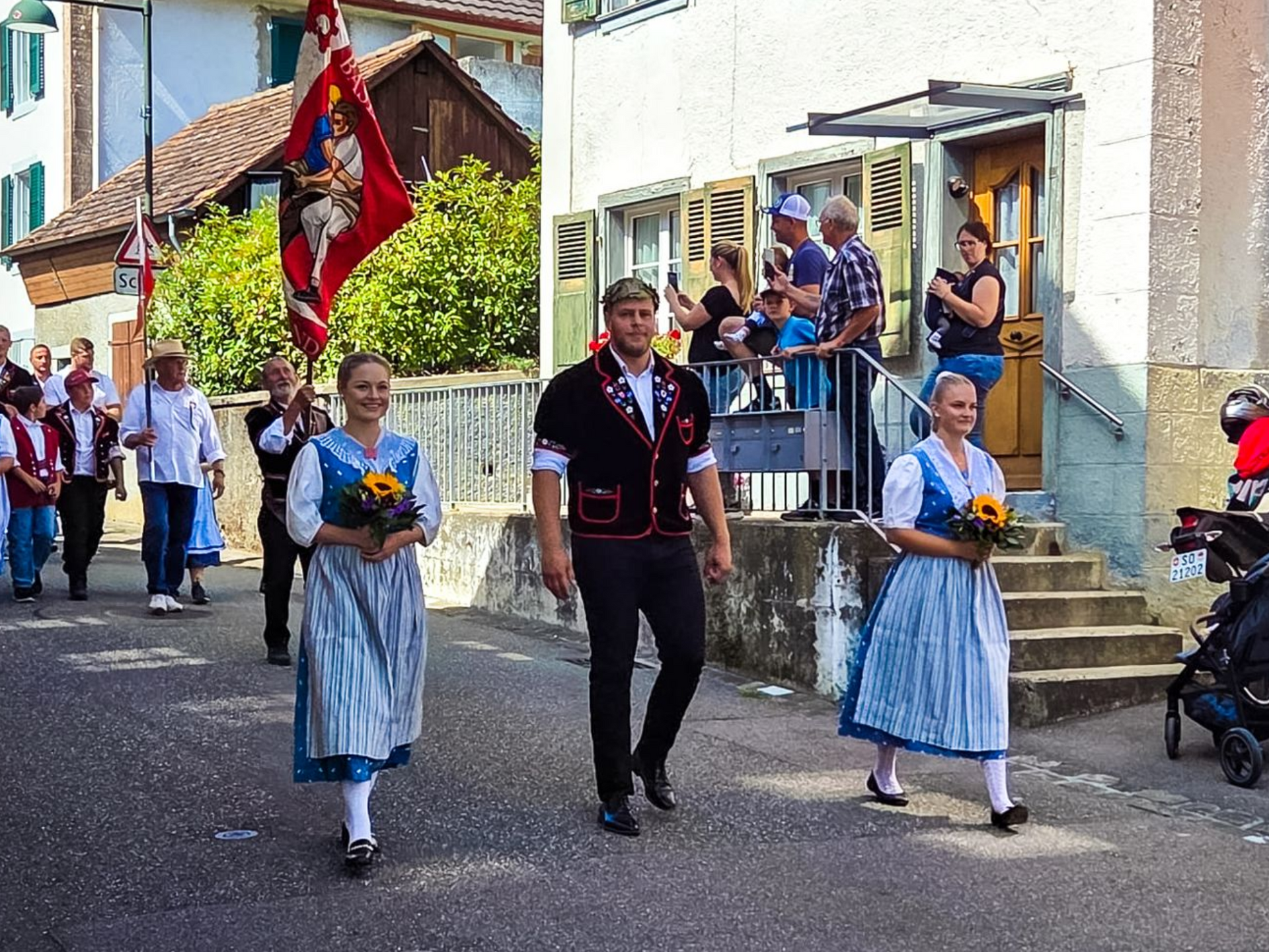 Adrian Odermatt am Empfang in Liesberg BL nach dem ESAF 2025