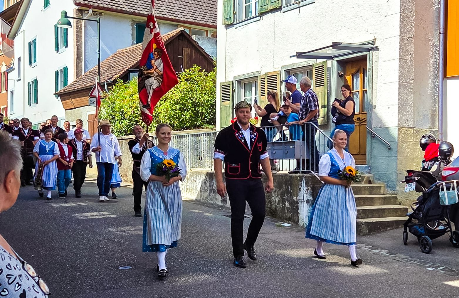 Adrian Odermatt beim Empfang