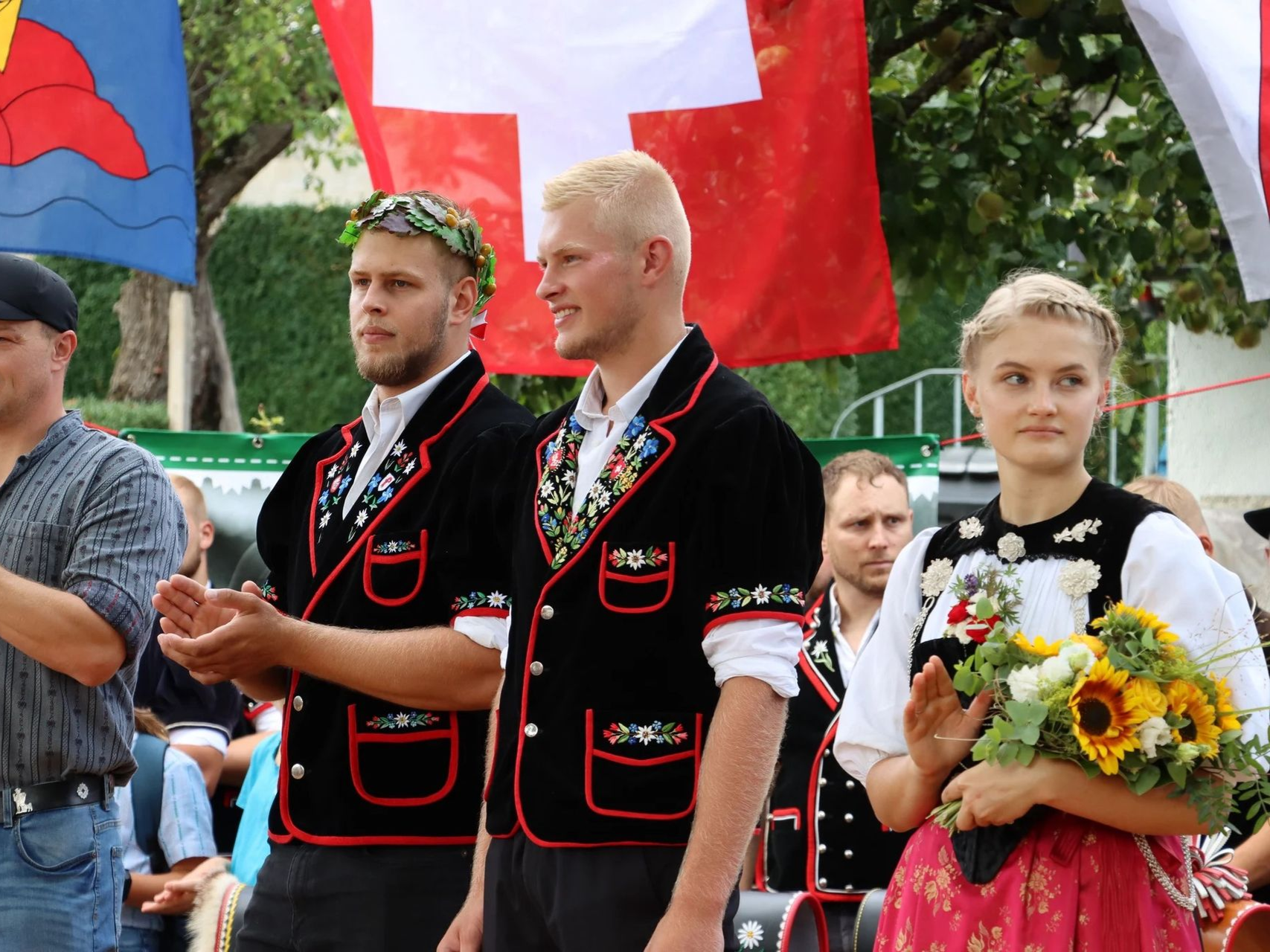 Adrian Odermatt am Empfang in Liesberg nach dem ESAF 2022