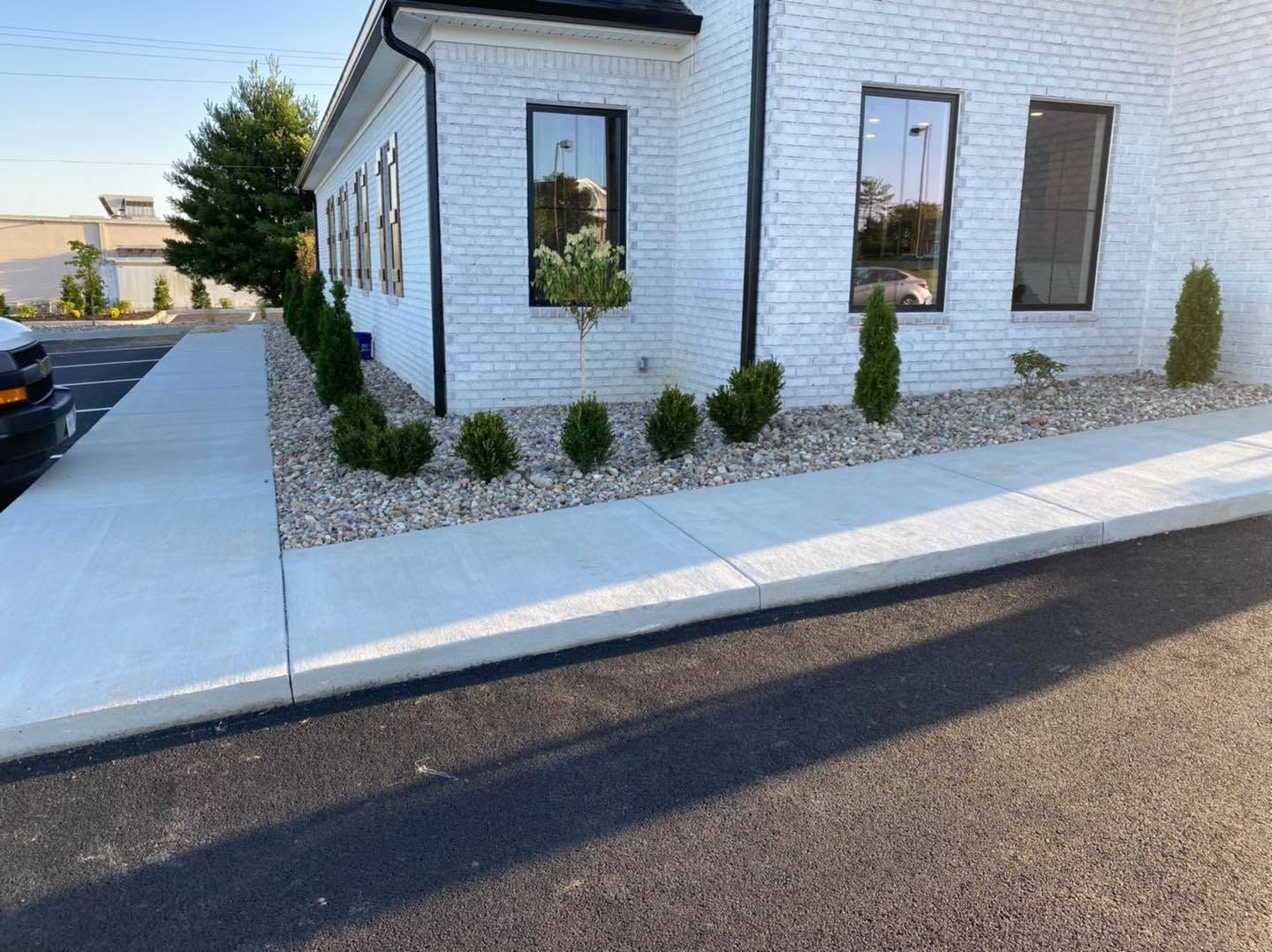commercial landscaping with rocks