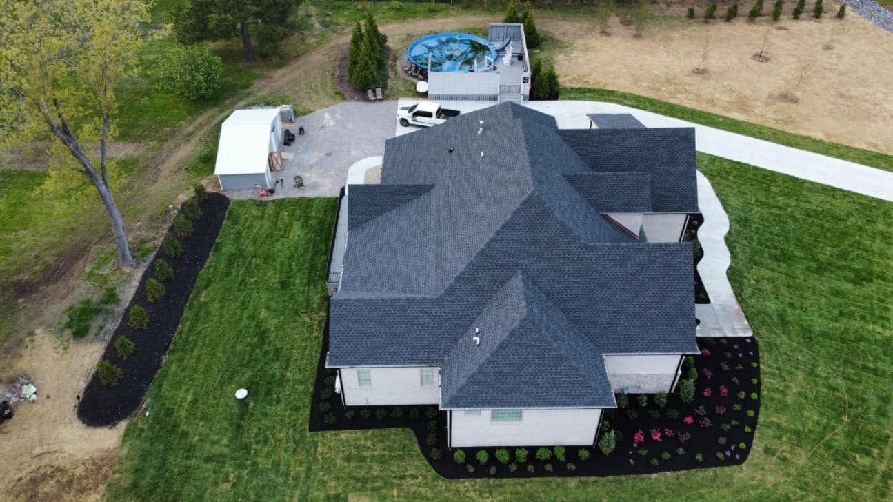 sod installation and flower bed installation for new construction home