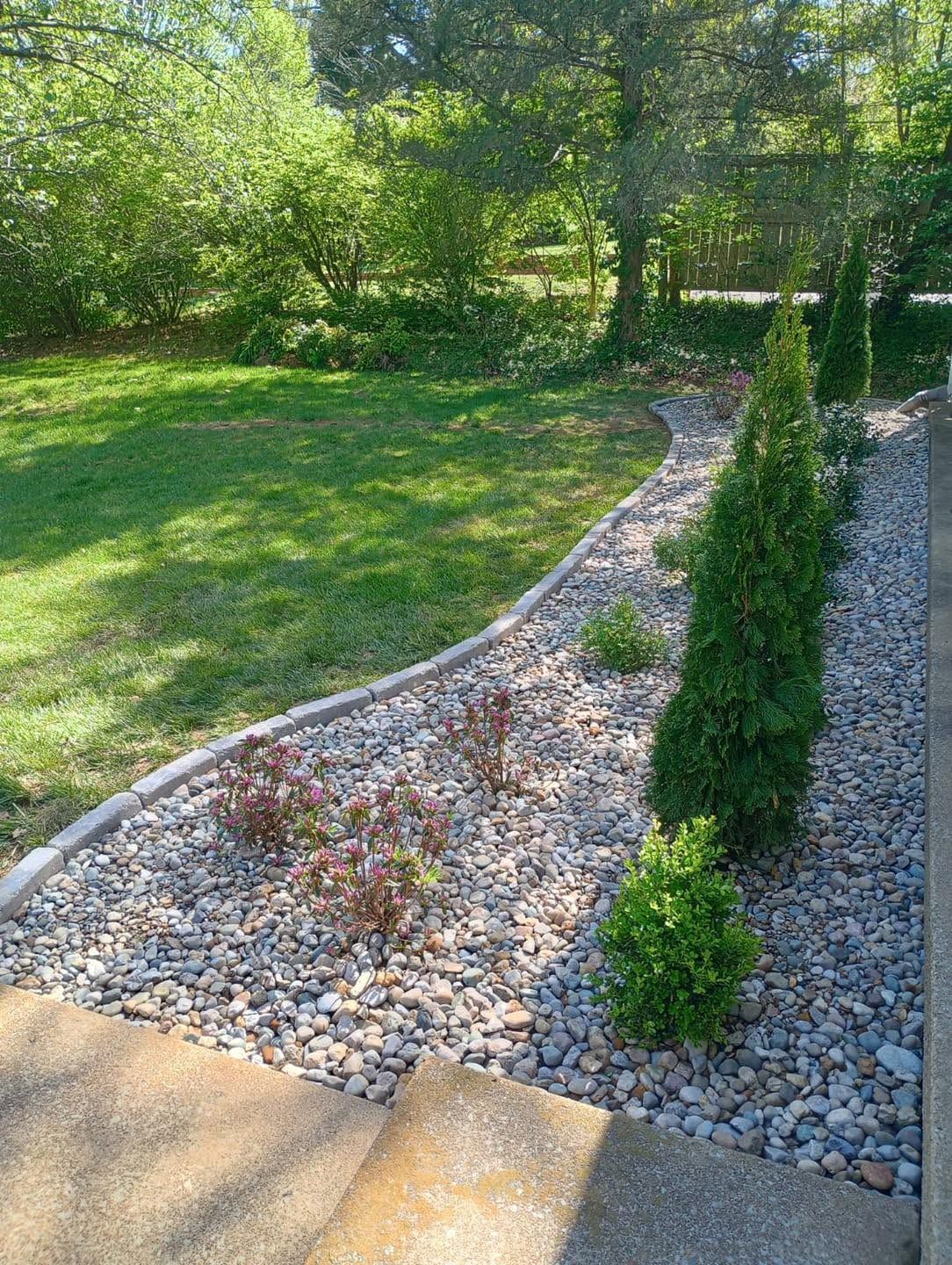 rock flower bed