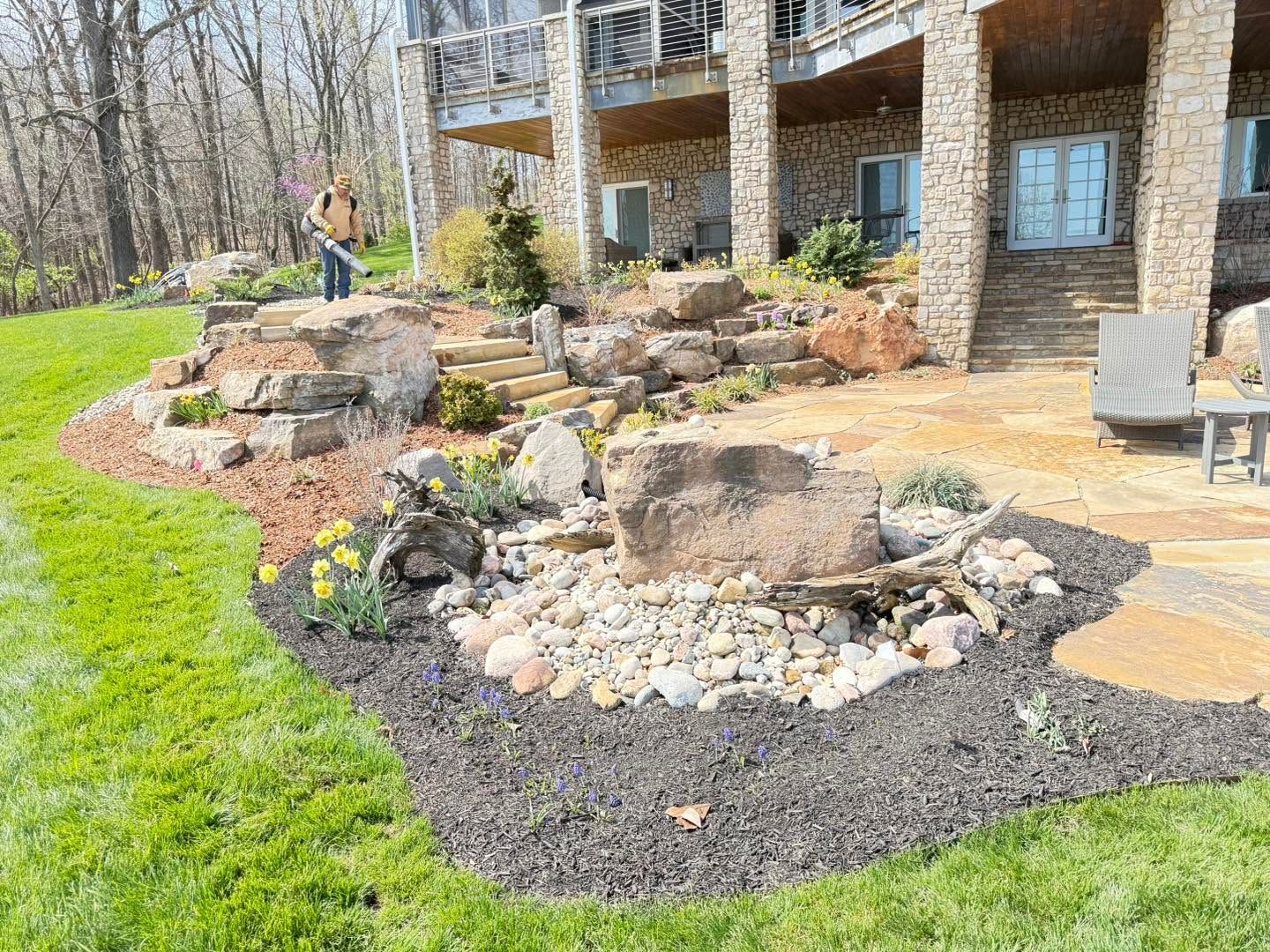 flowerbeds with rock features