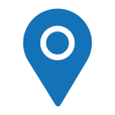 Blue location pin icon.