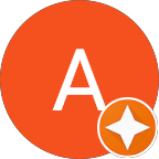 Orange circle with a white 