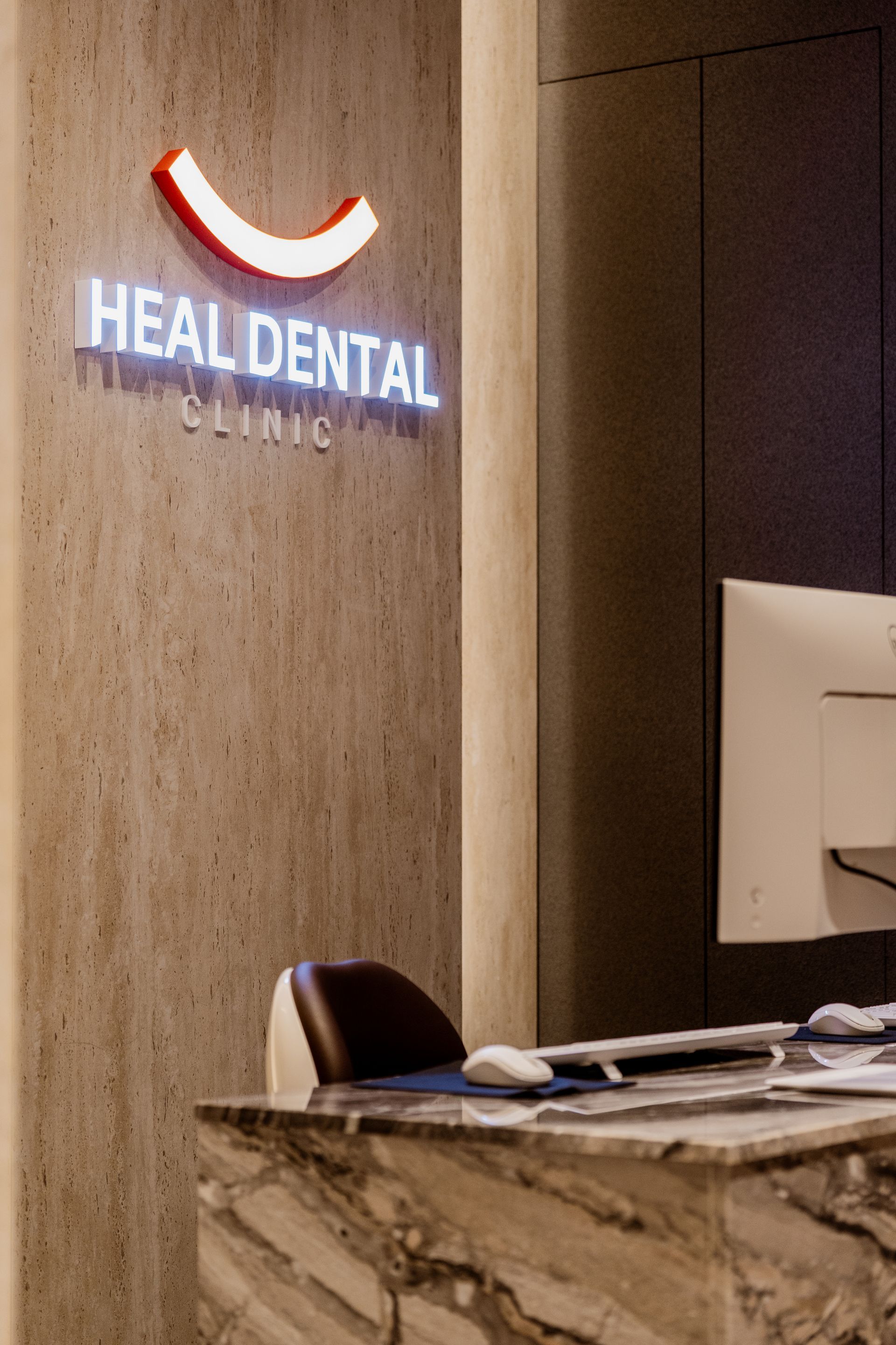 Reception desk with 