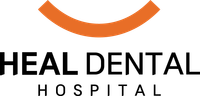 Logo of Heal Dental Clinic: an orange curved line above the words