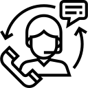 Black 24/7 Assistance Icon