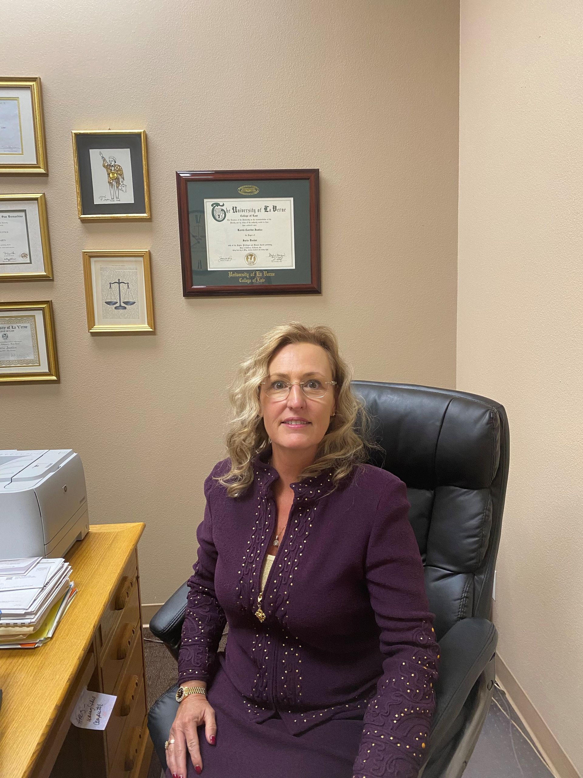 Lawyer Checking her Laptop — Victorville, CA — The Law Office of Kerrie C. Justice Inc, A.P.C.
