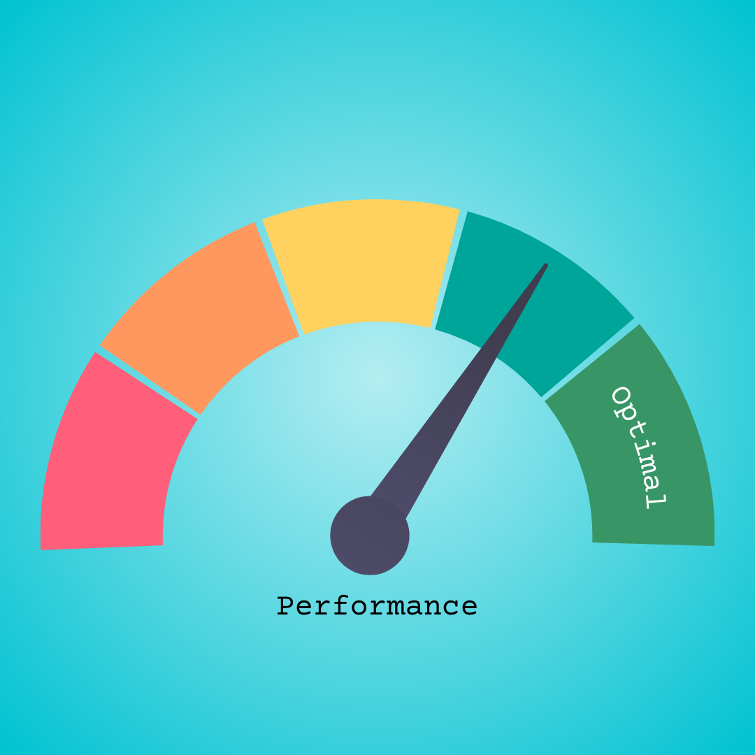 A speedometer pointing to optimal performance