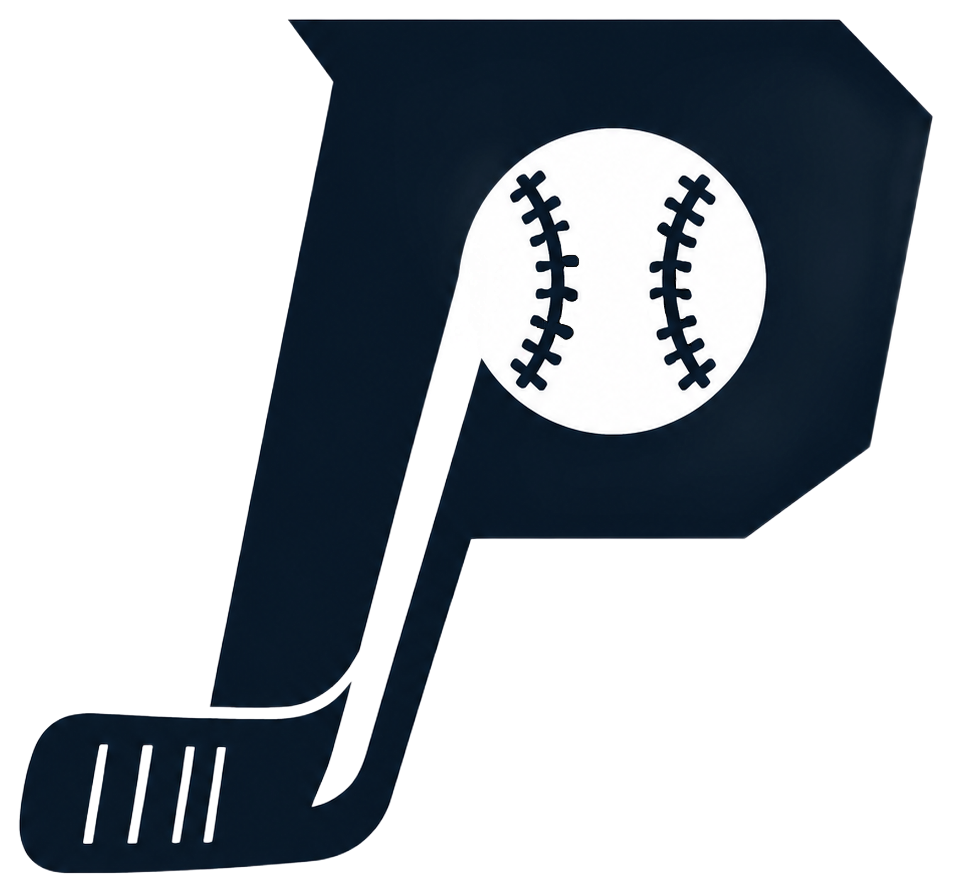 Dark navy Pittsburgh Pirates logo with a baseball and bat forming a stylized “P”
