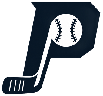 Dark navy Pittsburgh Pirates logo with a baseball and bat forming a stylized “P”