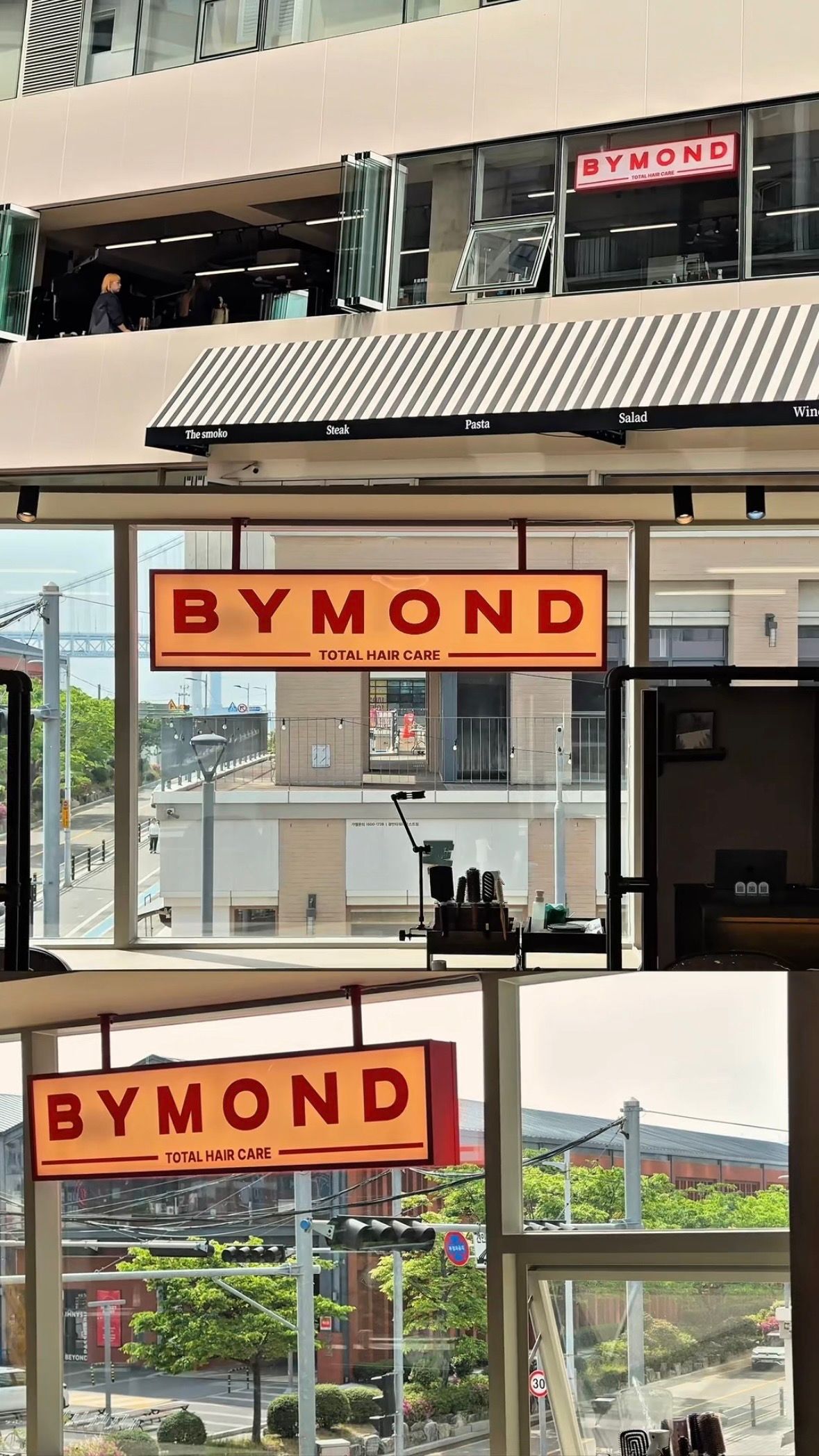 Bymond Hair Salon interior at Gwangalli Beach Busan