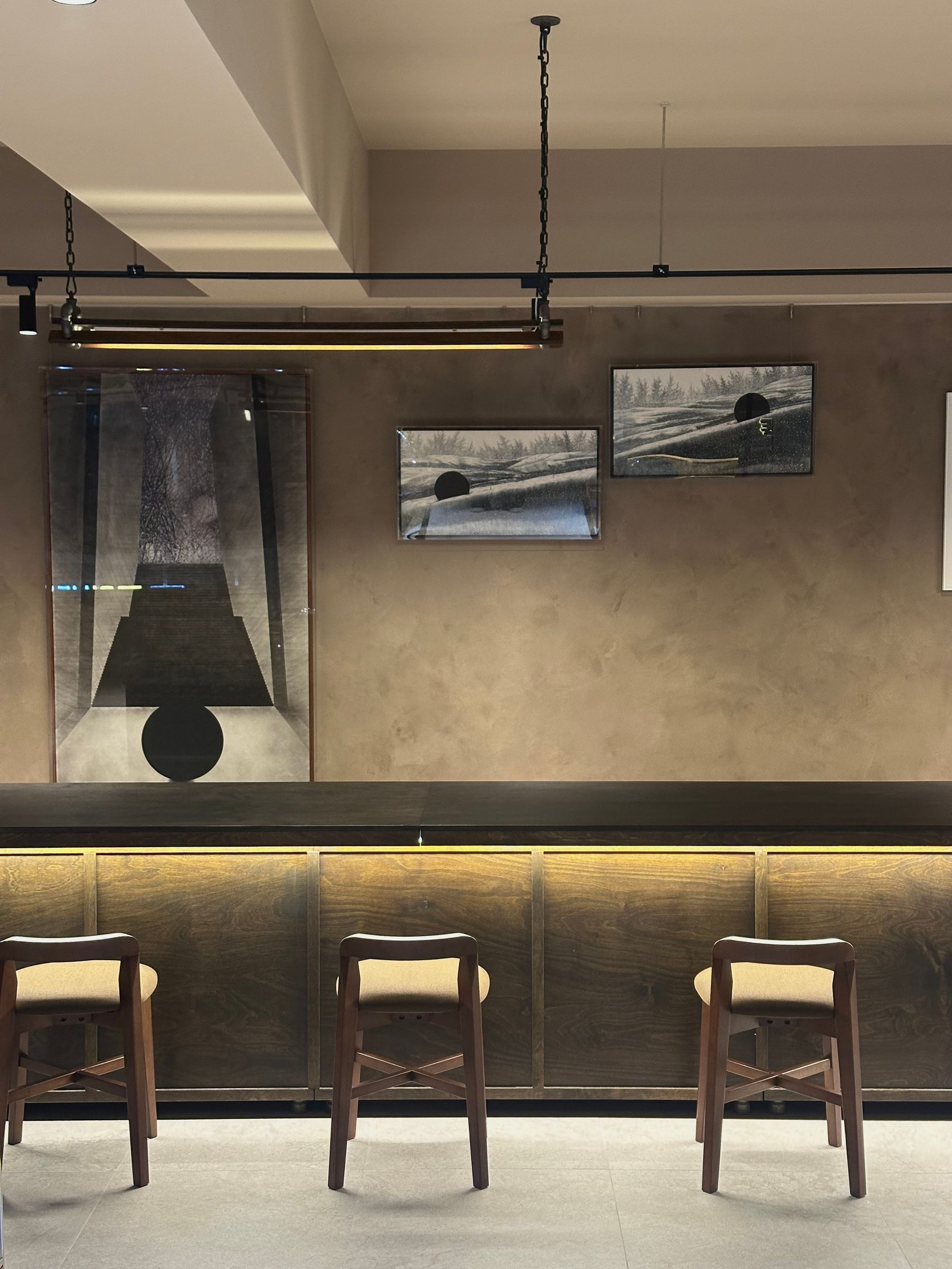 Bymond salon reception area with warm lighting