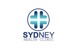 Sydney Health Centre logo with blue medical cross icon