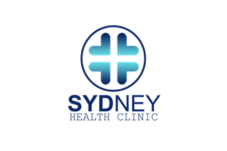 Sydney Health Centre logo with blue medical cross icon
