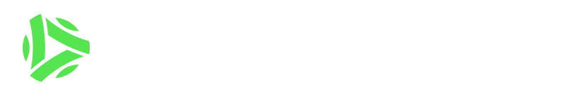 Green geometric logo.