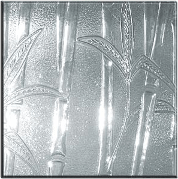 Silver decorative abstract pattern with curved bamboo-like shapes and textured vertical lines