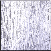 White textured surface with vertical streaks and subtle gray lines, resembling painted wood or plaster.