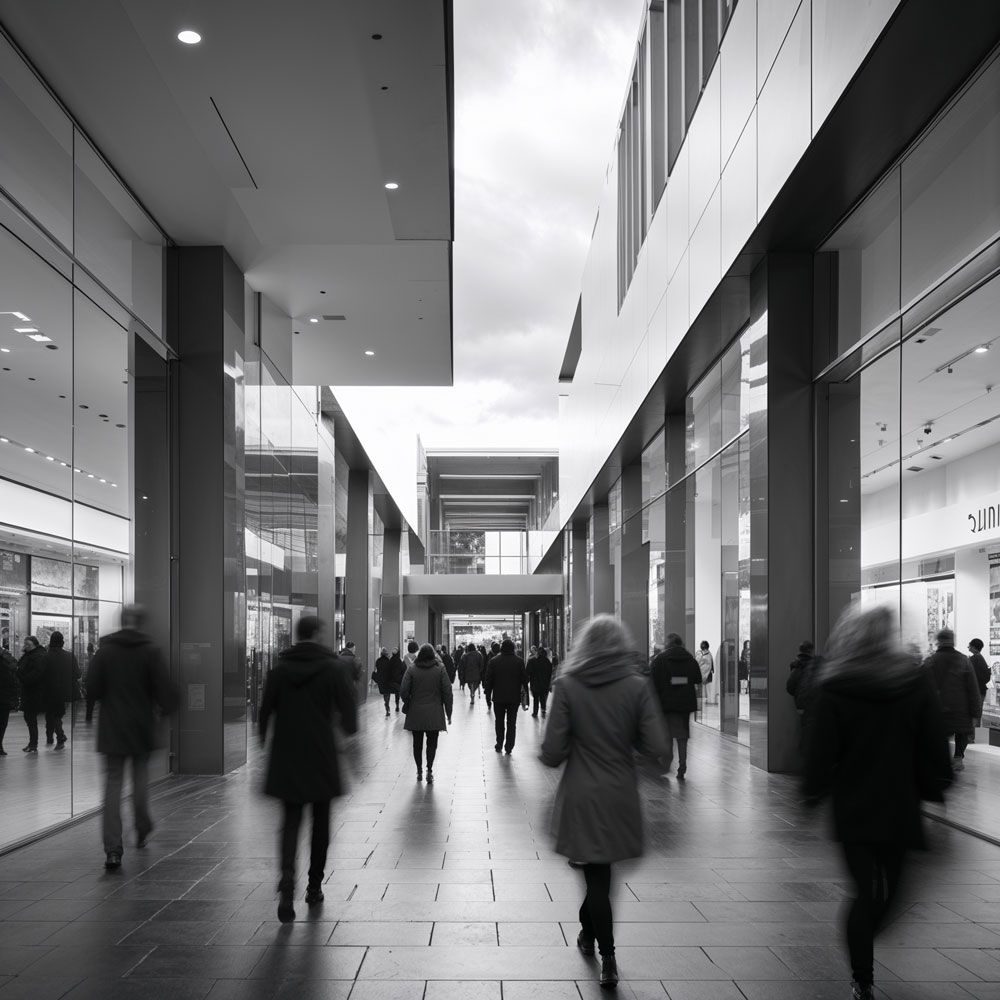 Retail environment with security presence ensuring safety and asset protection