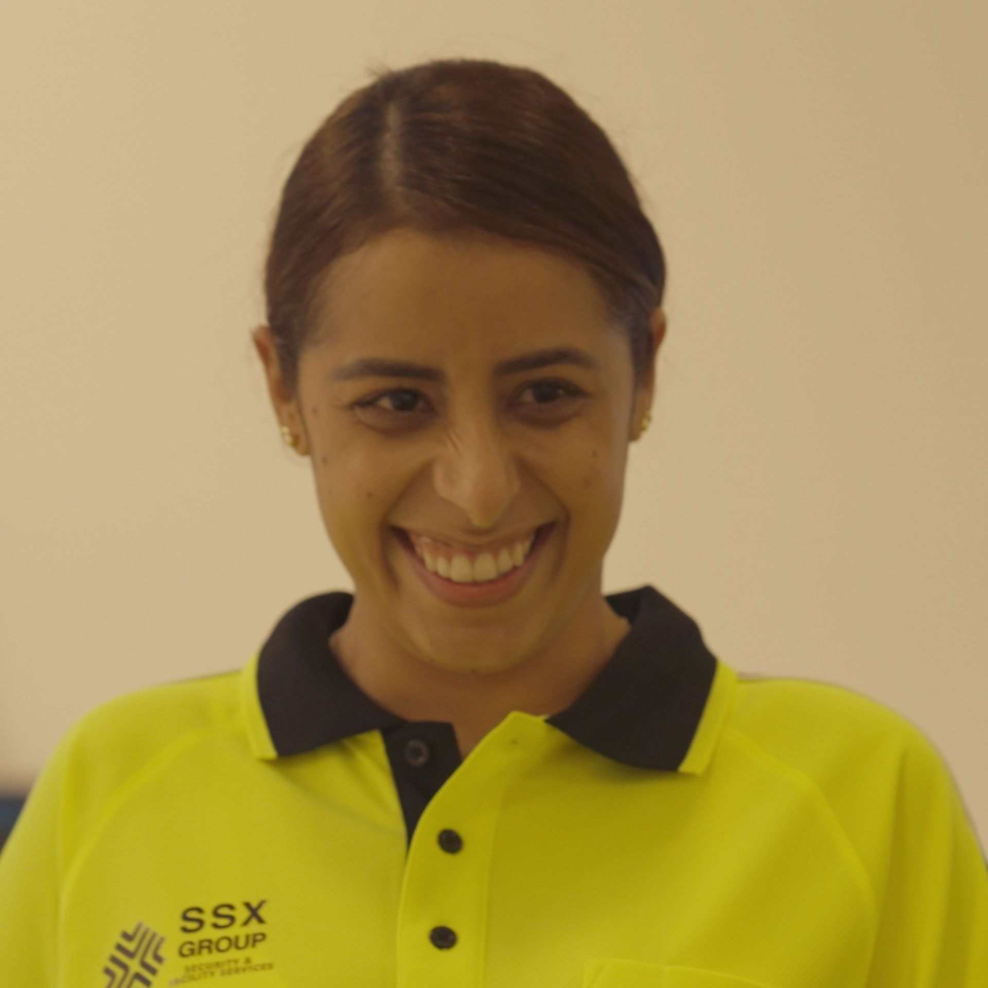 Security guard with clean smile