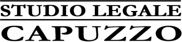 Logo in bianco e nero dello Studio Legale Capuzzo con testo in grassetto e grazie.