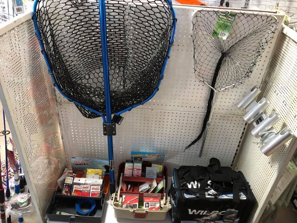 A Fishing Net Is On Display In A Store — Posties Caravans Boats Small Engines Inverell In Moree, NSW