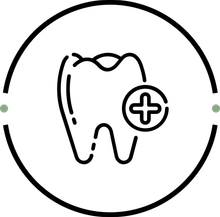 An illustration of a tooth with a medical symbol