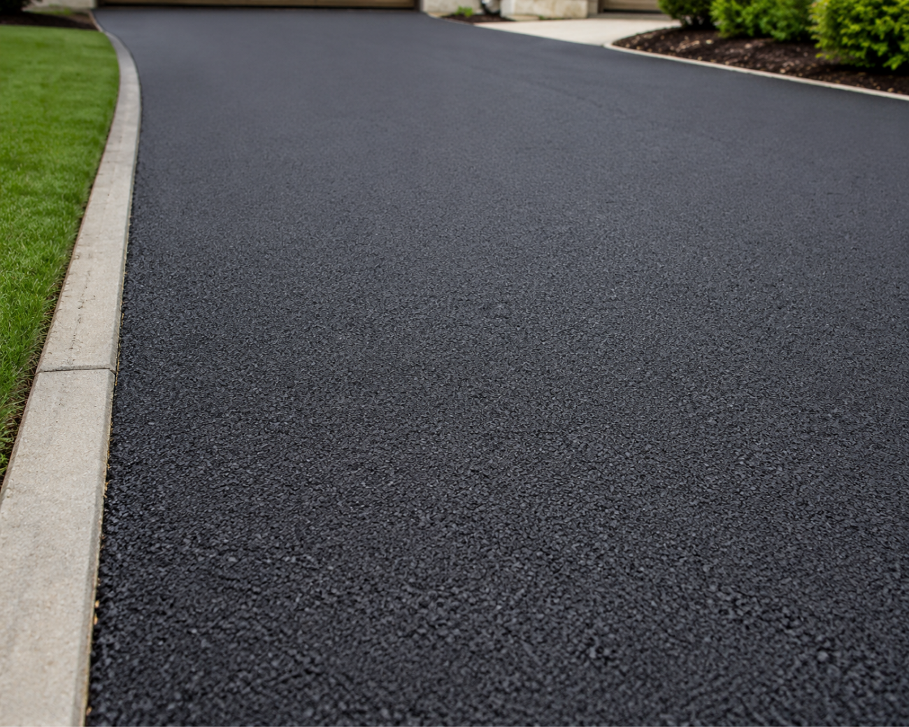 newly sealed asphalt driveway smooth finish