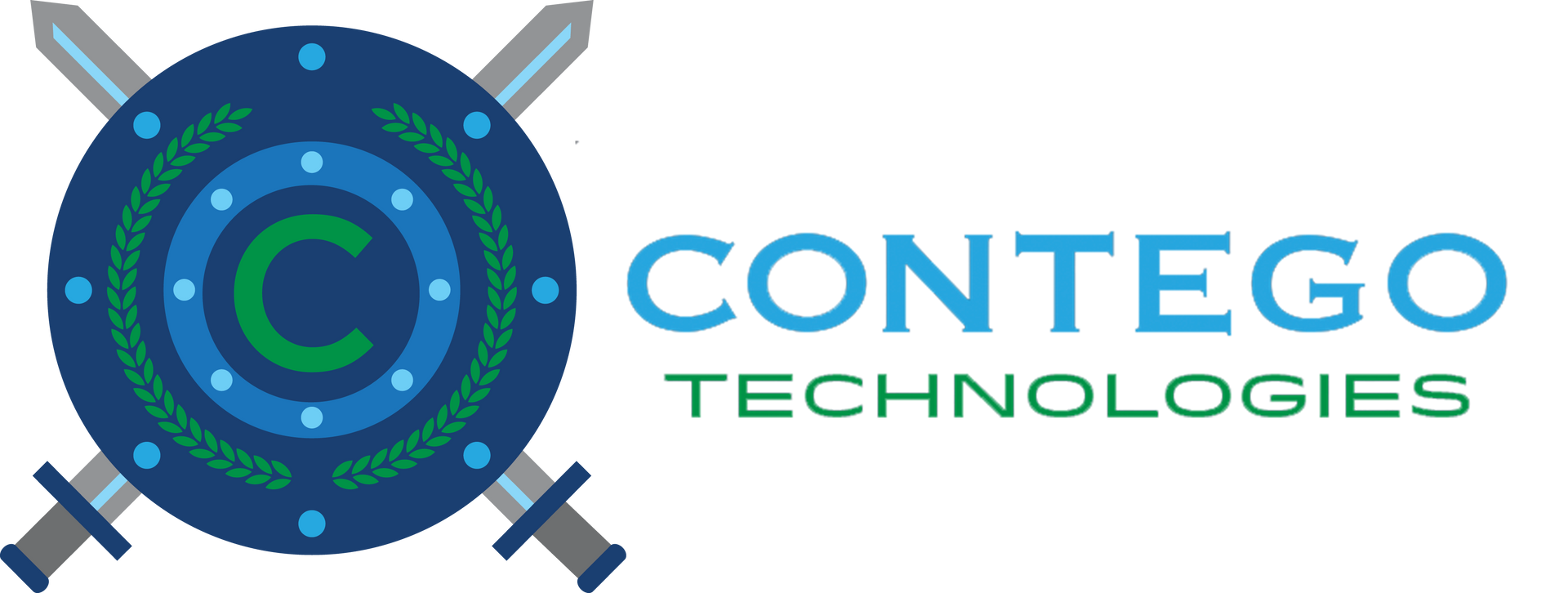 The blue and green logo for Contego Technologies in Monroe, NC