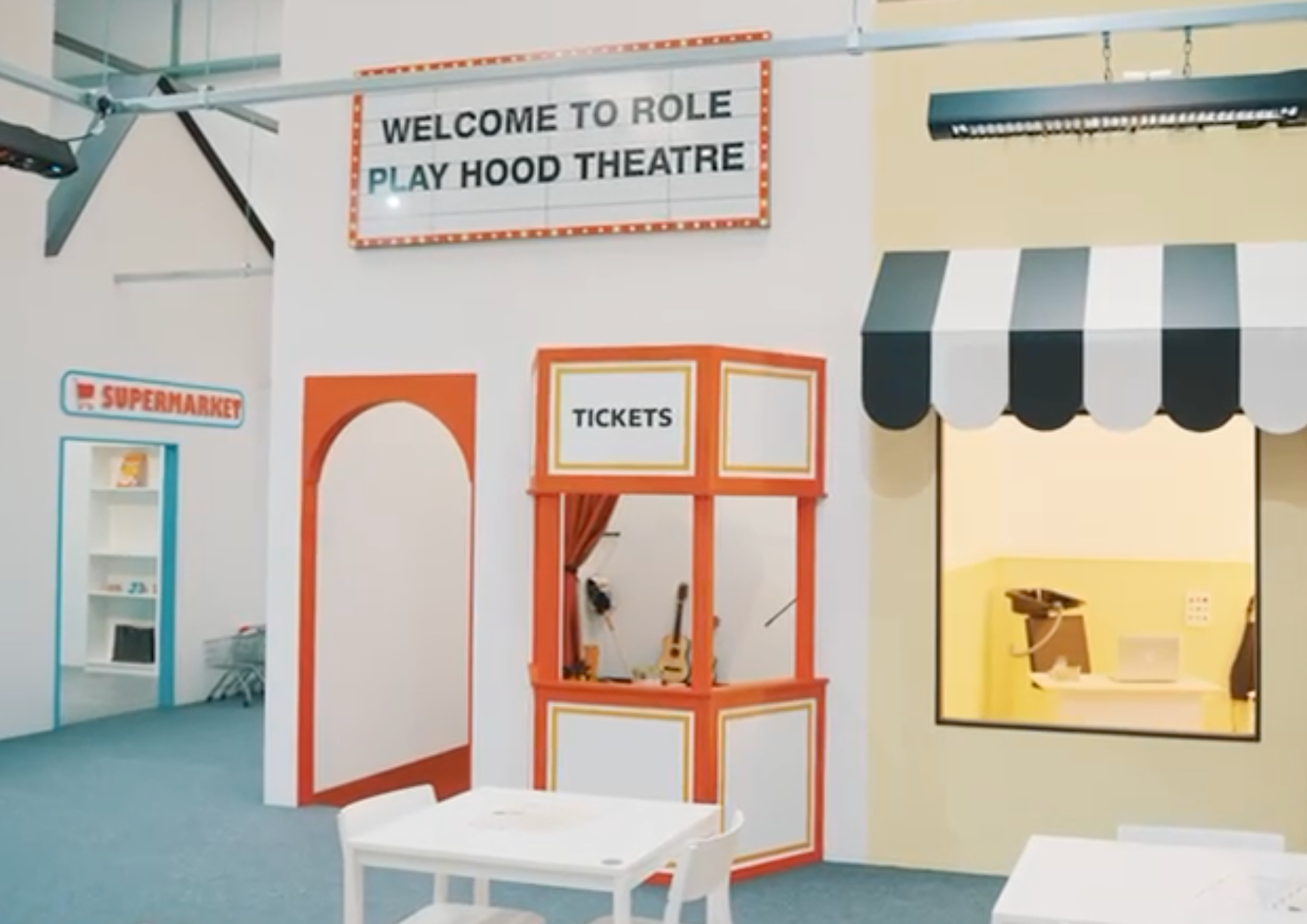 A sign that says welcome to role play hood theatre